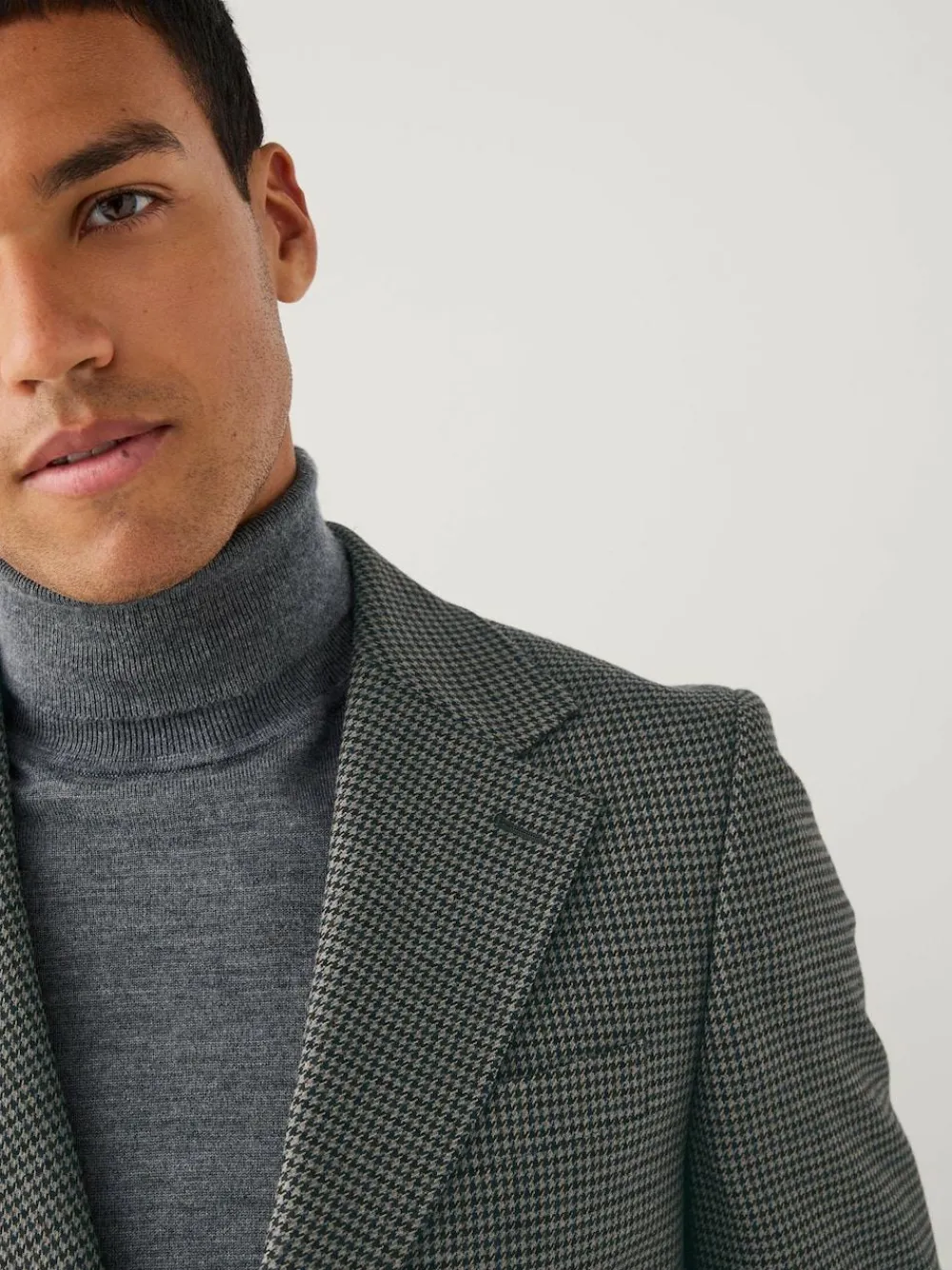 Next Charcoal Grey Slim Fit Puppytooth Wool Blend Suit Jacket^ Grey Suits|Blue Suits