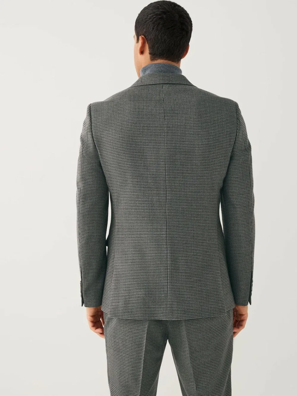 Next Charcoal Grey Slim Fit Puppytooth Wool Blend Suit Jacket^ Grey Suits|Blue Suits