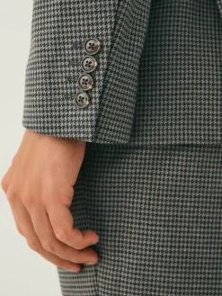 Next Charcoal Grey Slim Fit Puppytooth Wool Blend Suit Jacket^ Grey Suits|Blue Suits