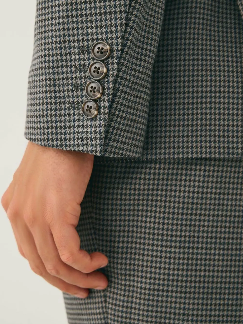 Next Charcoal Grey Slim Fit Puppytooth Wool Blend Suit Jacket^ Grey Suits|Blue Suits