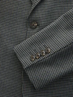 Next Charcoal Grey Slim Fit Puppytooth Wool Blend Suit Jacket^ Grey Suits|Blue Suits