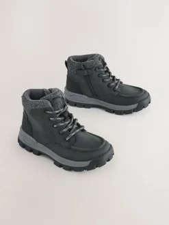 Hot Next Standard Fit (F) Thinsulate Lined Walking Boots Charcoal Grey