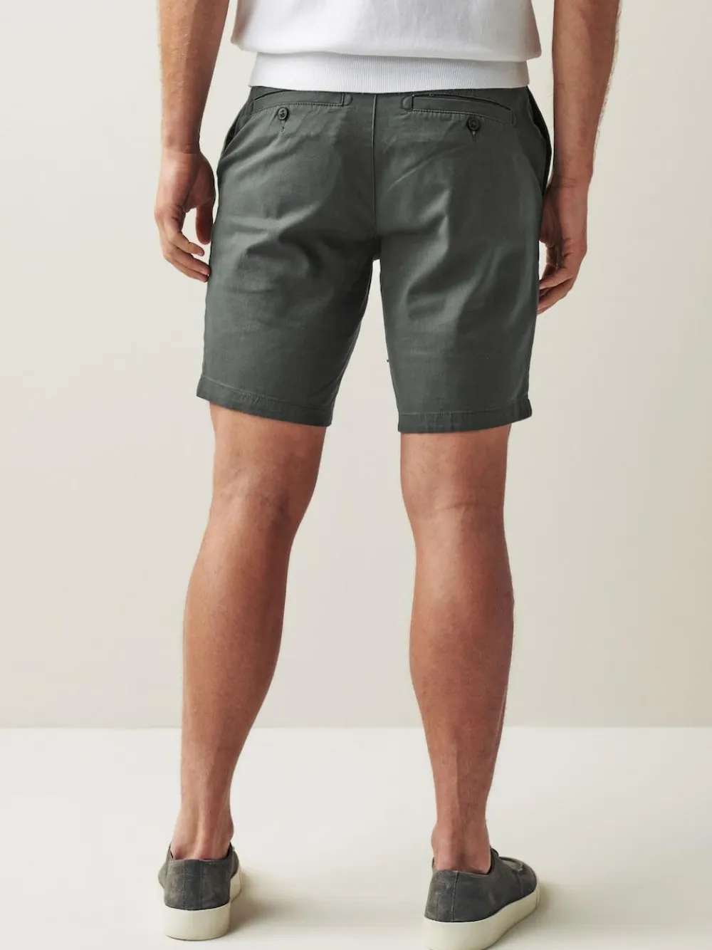 Next Charcoal Grey Straight Fit Stretch Chinos Shorts^ Shorts