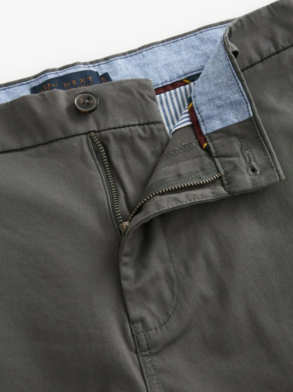 Next Charcoal Grey Straight Fit Stretch Chinos Shorts^ Shorts