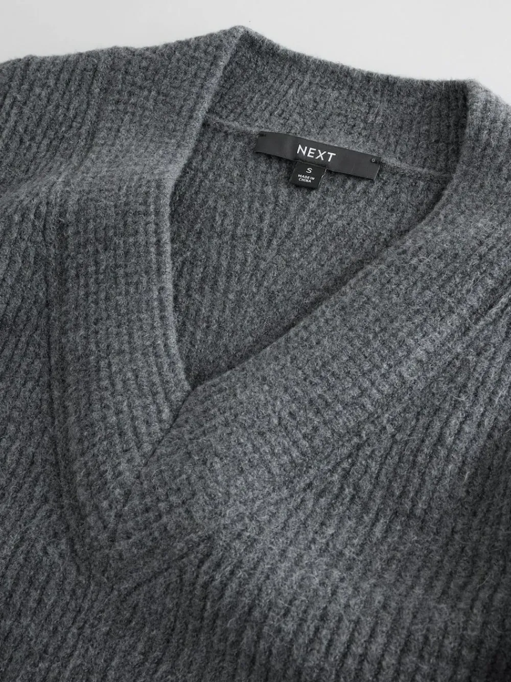 Best Next Super Soft V-Neck Midi Dress With Wool Charcoal Grey