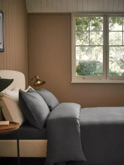 Next Charcoal Grey Supersoft 100% Brushed Cotton Duvet Cover Plain and Pillowcase Set^ Bedsets & Duvet Covers