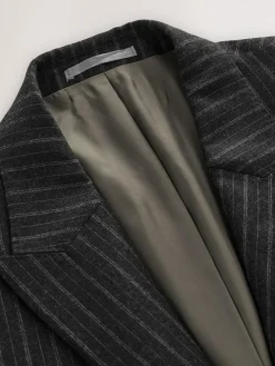 Discount Next Charcoal Grey Tailored Fit Tailored Fit Signature Empire Mills 100% British Wool Stripe Suit Jacket