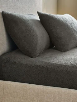Outlet Next Teddy Fleece Extra Deep Fitted Sheet Charcoal Grey