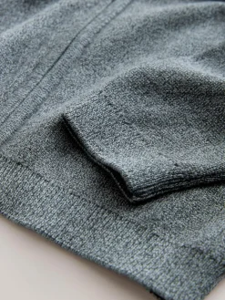 Next Charcoal Grey Twist Zip Through Knitted Cardigan (3-16yrs)^BOY Knitwear & Sweaters|Knitwear