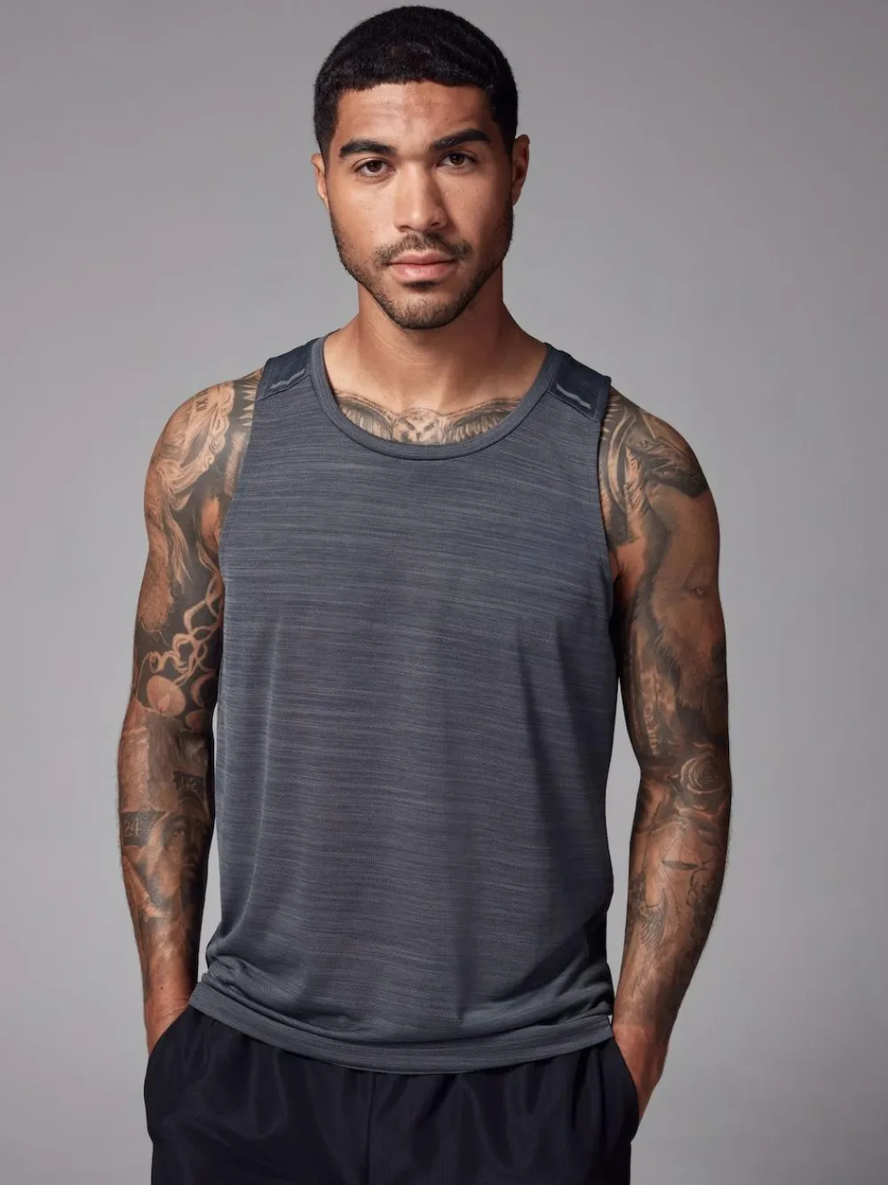 Discount Next Vest Active Gym Training Top Charcoal Grey