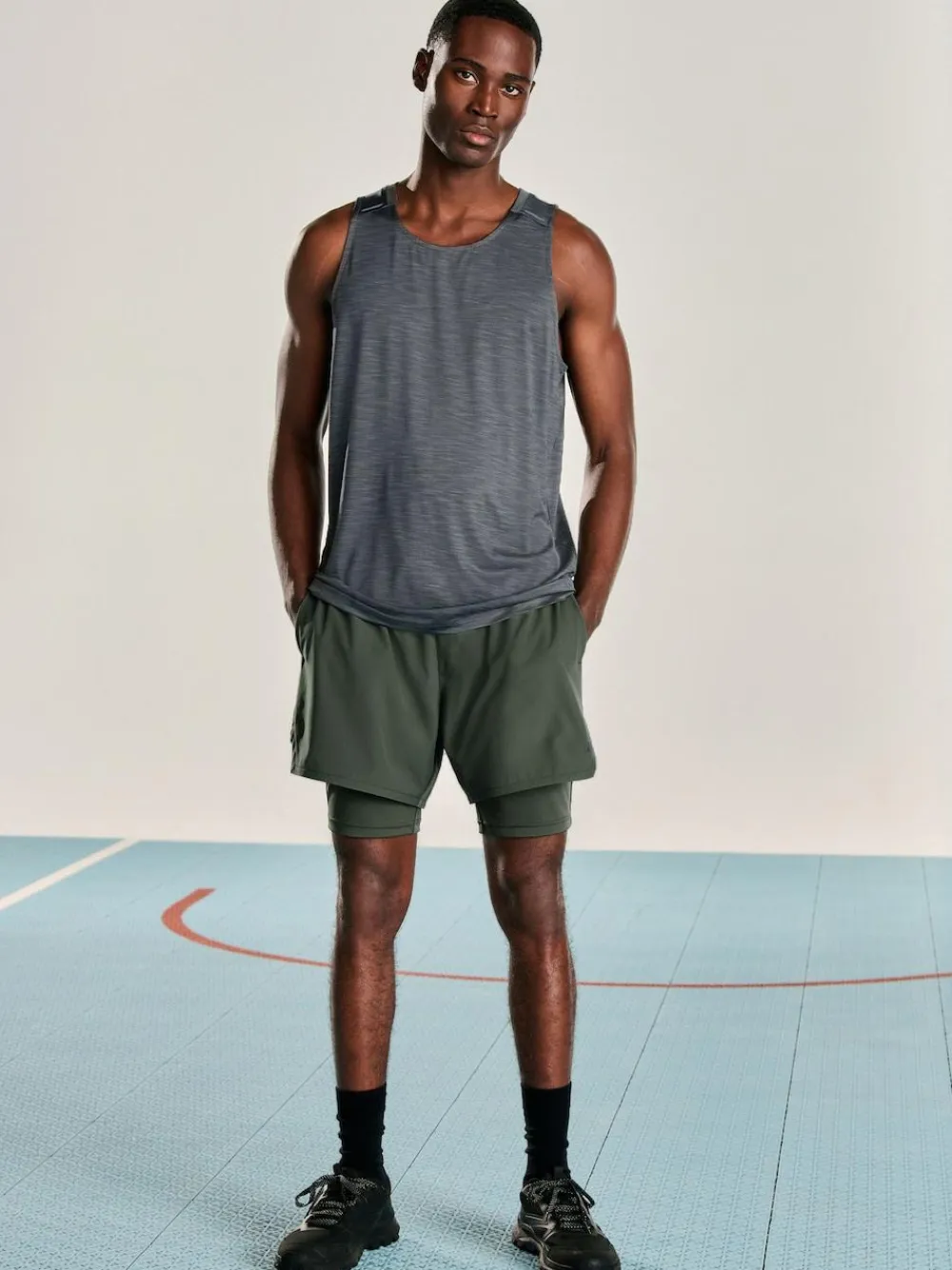 Discount Next Vest Active Gym Training Top Charcoal Grey