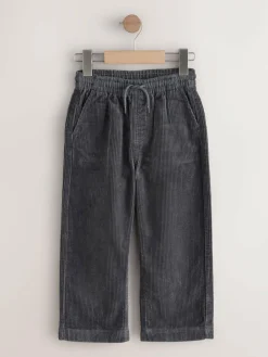 Next Wide Fit Corduroy Pull On Trousers (3-16yrs) Charcoal Grey