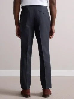 Hot Next Wool Rich Smart Textured Trousers With Side Adjusters Charcoal Grey