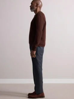 Hot Next Wool Rich Smart Textured Trousers With Side Adjusters Charcoal Grey