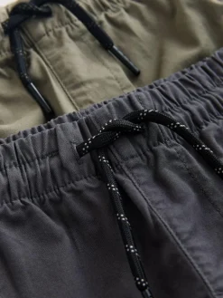 Discount Next Cargo Shorts 2 Pack (3-16yrs) Charcoal Grey/Khaki