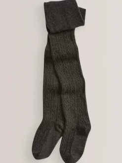 Next Regular Length Cotton Rich Cable Tights 3 Pack^ Socks & Tights|Socks & Tights