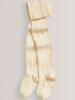 Next Regular Length Cotton Rich Cable Tights 3 Pack^ Socks & Tights|Socks & Tights