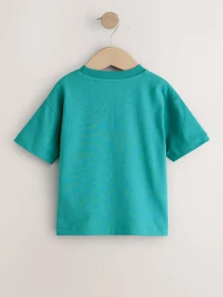 Next Charcoal/White/Blue/Orange/Green Short Sleeve T-Shirts 5 Pack (3mths-7yrs)^BOY Tops|T-Shirts