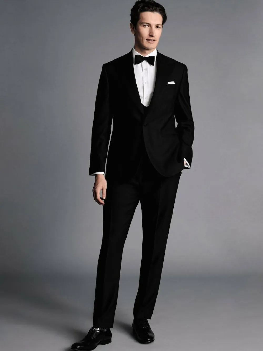 Charles Tyrwhitt Black Adjustable Fit Dinner Suit Double Breasted Waistcoat^ Vests