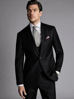 Charles Tyrwhitt Black Slim Fit Twill Stretch Suit: Jacket