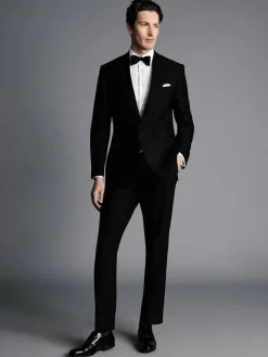 Charles Tyrwhitt Black Slim Fit Peak Lapel Dinner Suit: Jacket^ Black Suits