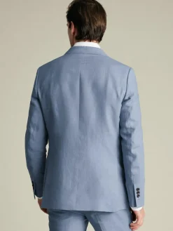 Charles Tyrwhitt Blue Slim Fit Slim Fit 100% Linen Jacket^ Blue Suits|Suits & Tuxedos
