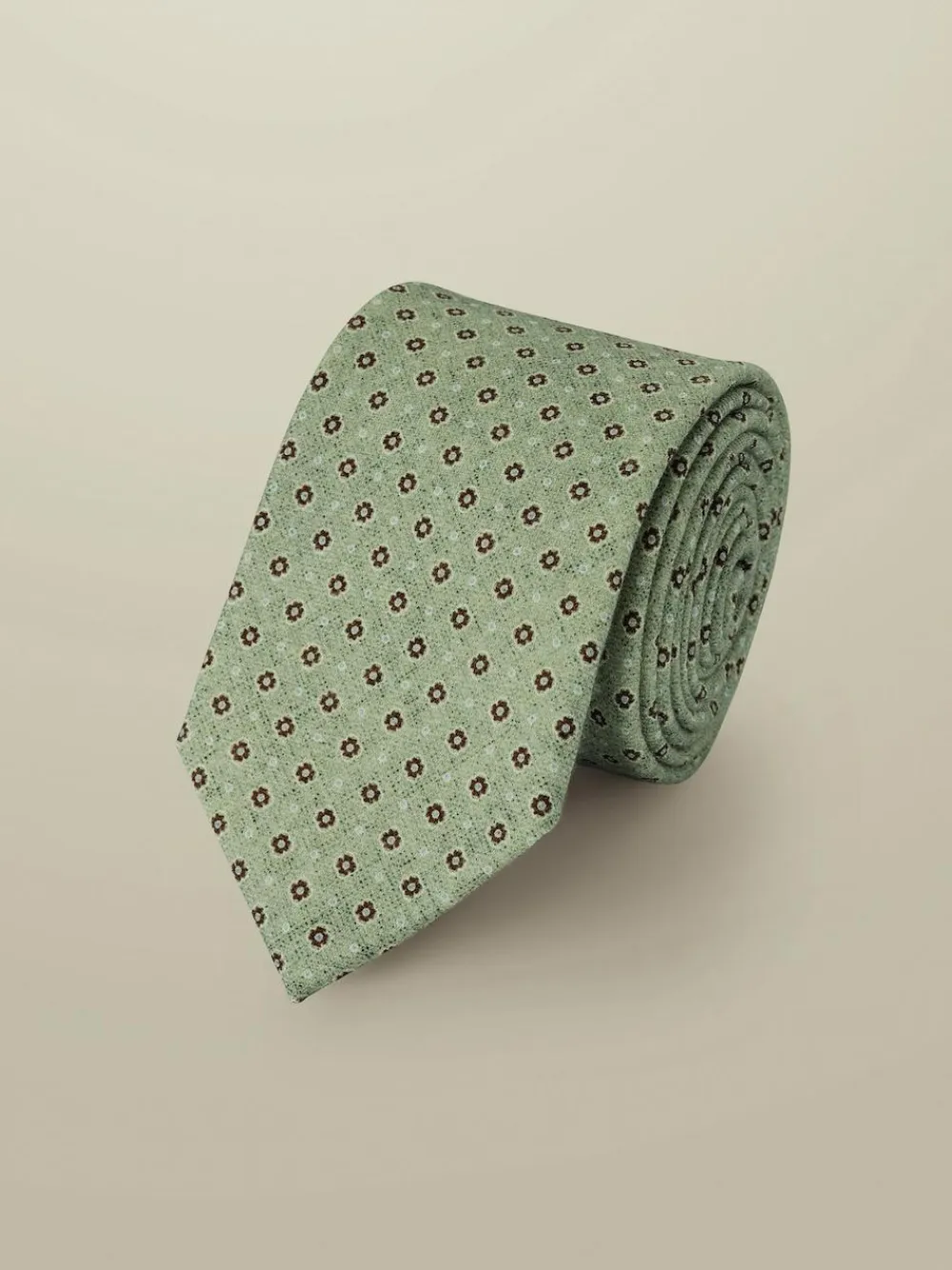 Sale Charles Tyrwhitt Green Geo Wool Tie