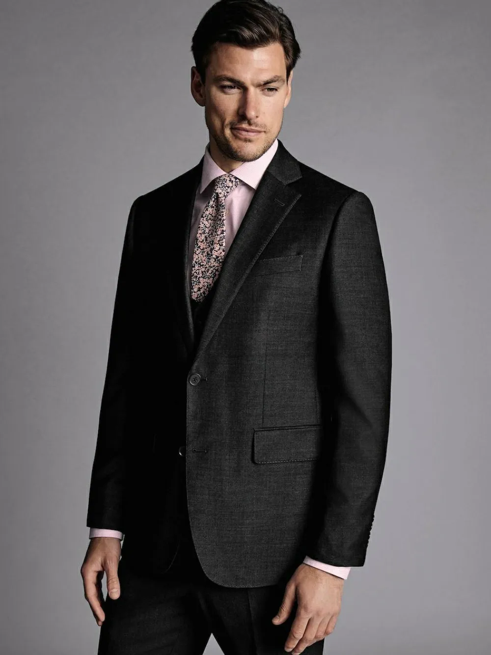 Charles Tyrwhitt Slim Fit Stretch Twill Suit: Jacket^ Suits & Tuxedos|Grey Suits