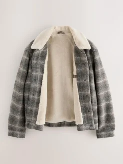Sale Next Check Borg Lined Trucker Jacket