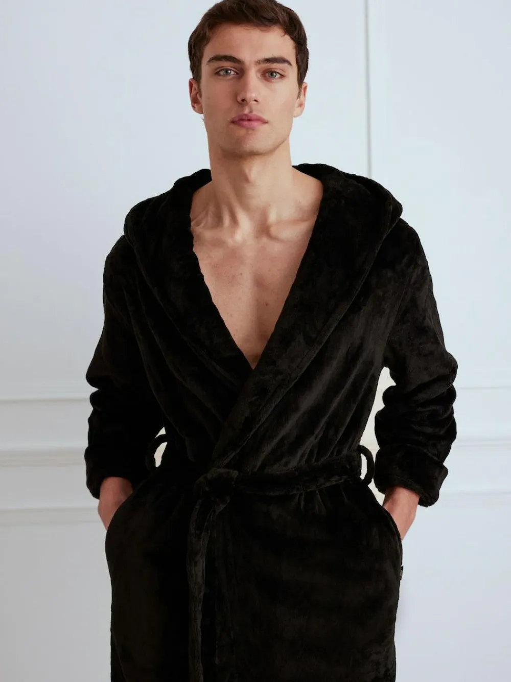 Chelsea Peers Fleece Dressing Gown Black