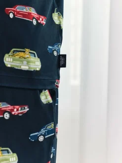 Chelsea Peers Blue Driving Leopards Print Short Pyjamas Set^ Pyjamas