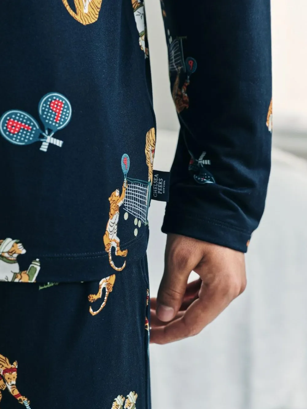 Chelsea Peers Blue Padel Tennis Tiger Print Long Pyjamas Set^ Pyjamas