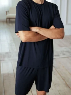 Chelsea Peers Blue TENCEL™ Modal Short Crew Neck Pyjama Set^ Pyjamas