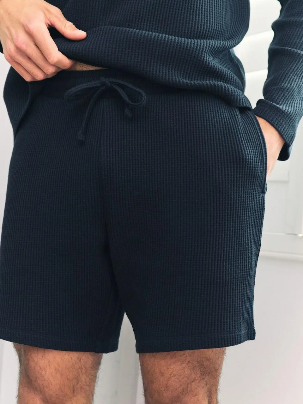 Online Chelsea Peers Blue Waffle Lounge Shorts - Navy