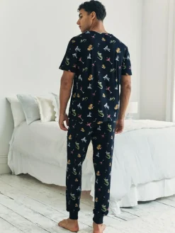 Online Chelsea Peers Blue Wild Dining Print Pyjamas Set