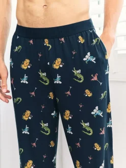 Best Chelsea Peers Blue Wild Dining Print Pyjama Bottoms