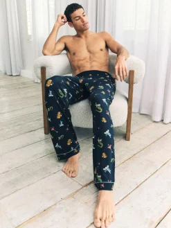 Best Chelsea Peers Blue Wild Dining Print Pyjama Bottoms