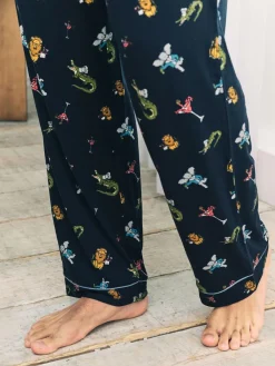 Best Chelsea Peers Blue Wild Dining Print Pyjama Bottoms