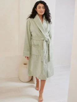 Sale Chelsea Peers 100% Cotton Towelling Dressing Gown Green