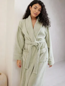 Sale Chelsea Peers 100% Cotton Towelling Dressing Gown Green