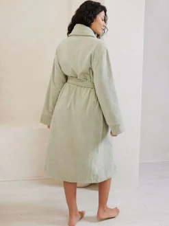 Sale Chelsea Peers 100% Cotton Towelling Dressing Gown Green