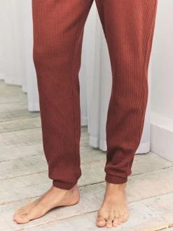 Chelsea Peers Orange Trouser Waffle Long Joggers Lounge Bottoms - Rust^ Pyjamas