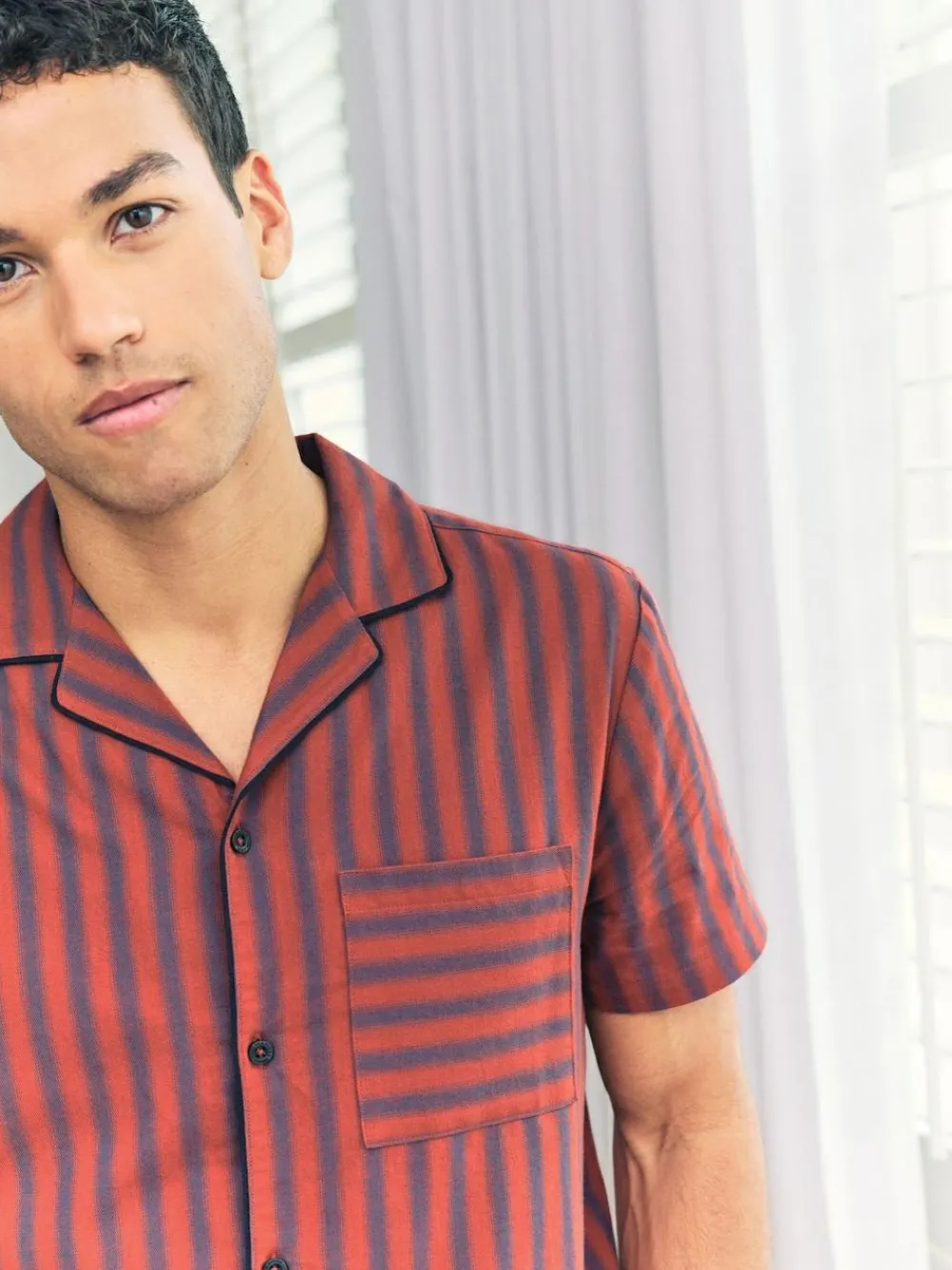 New Chelsea Peers Red Blurred Stripe Short Pyjamas Set