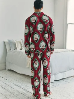 Best Chelsea Peers Red Christmas Jolly Santa Print Long Pyjamas Set