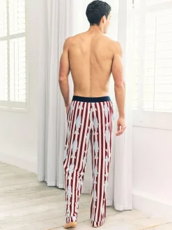 Best Chelsea Peers Red Gone Fishing Stripe Print Long Pyjama Bottoms
