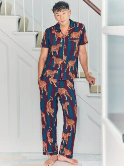 Chelsea Peers Red Tiger Stripe Print Long Pyjamas Set^ Pyjamas