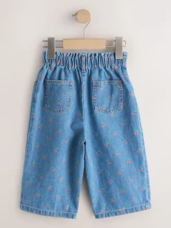 New Next Wide Leg Jeans (3mths-7yrs) Cherry Print