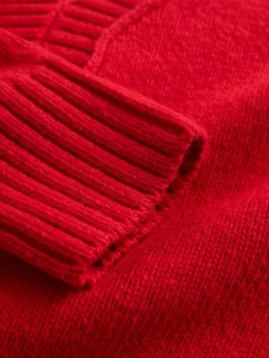 Sale Next Cotton And Wool Blend Longline V-Neck Jumper Cherry Red