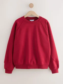 Outlet Next Relaxed Fit Heavyweight Regular Crew Neck Sweatshirt Cherry Red