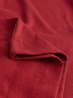 Best Next Cherry Red Ribbed High Neck Long Sleeve T-Shirt